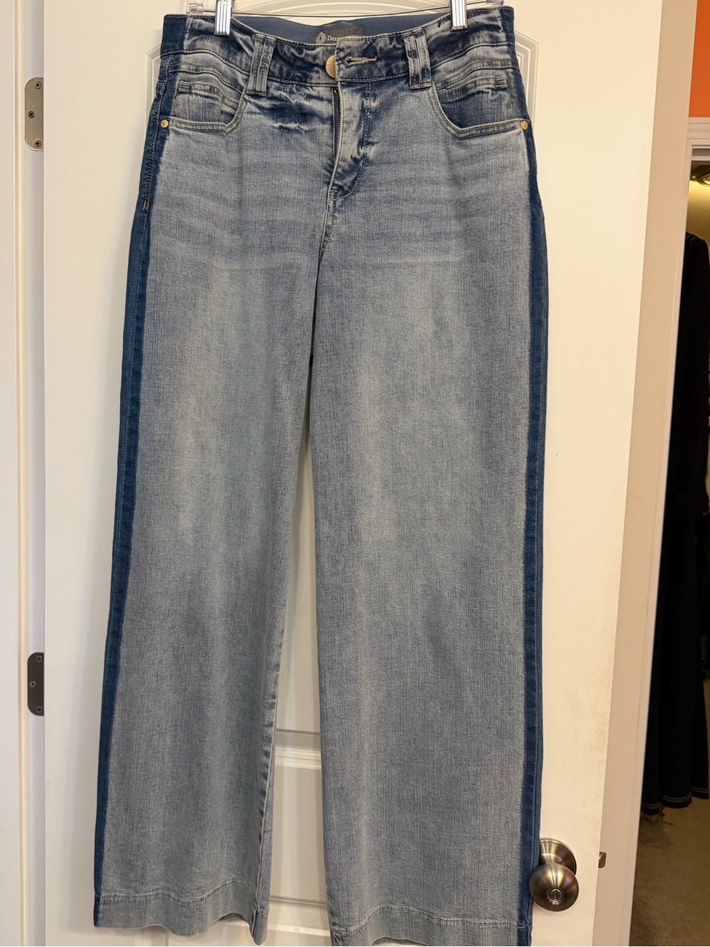 Democracy Two-Tone Light Blue Wide Leg Jeans